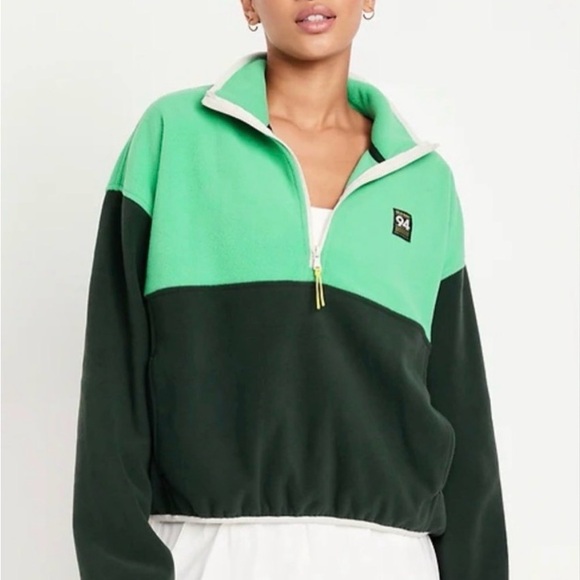 Old Navy Tops - Old Navy Green Color block fleece